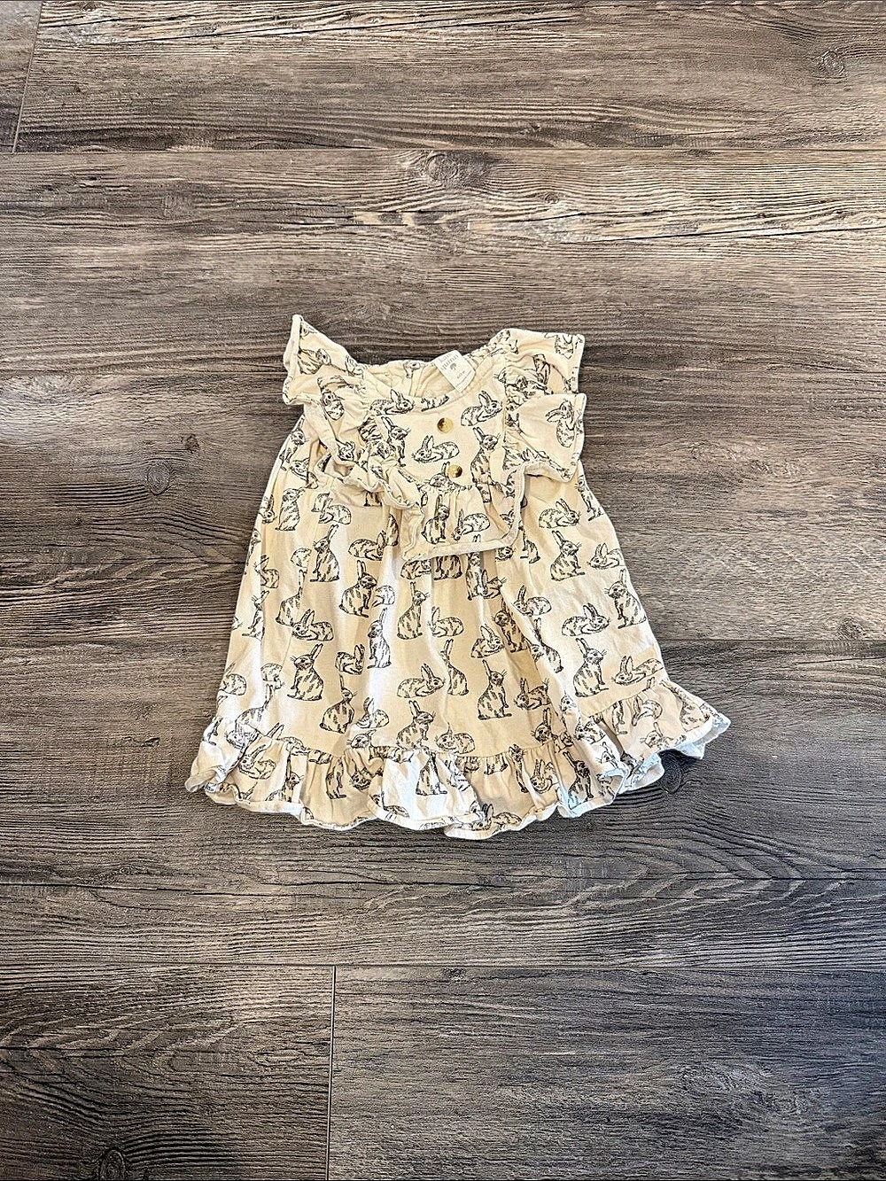kate quinn Velveteen Rabbit Dress Baby Dress in Cream & Blue Size 6-12M